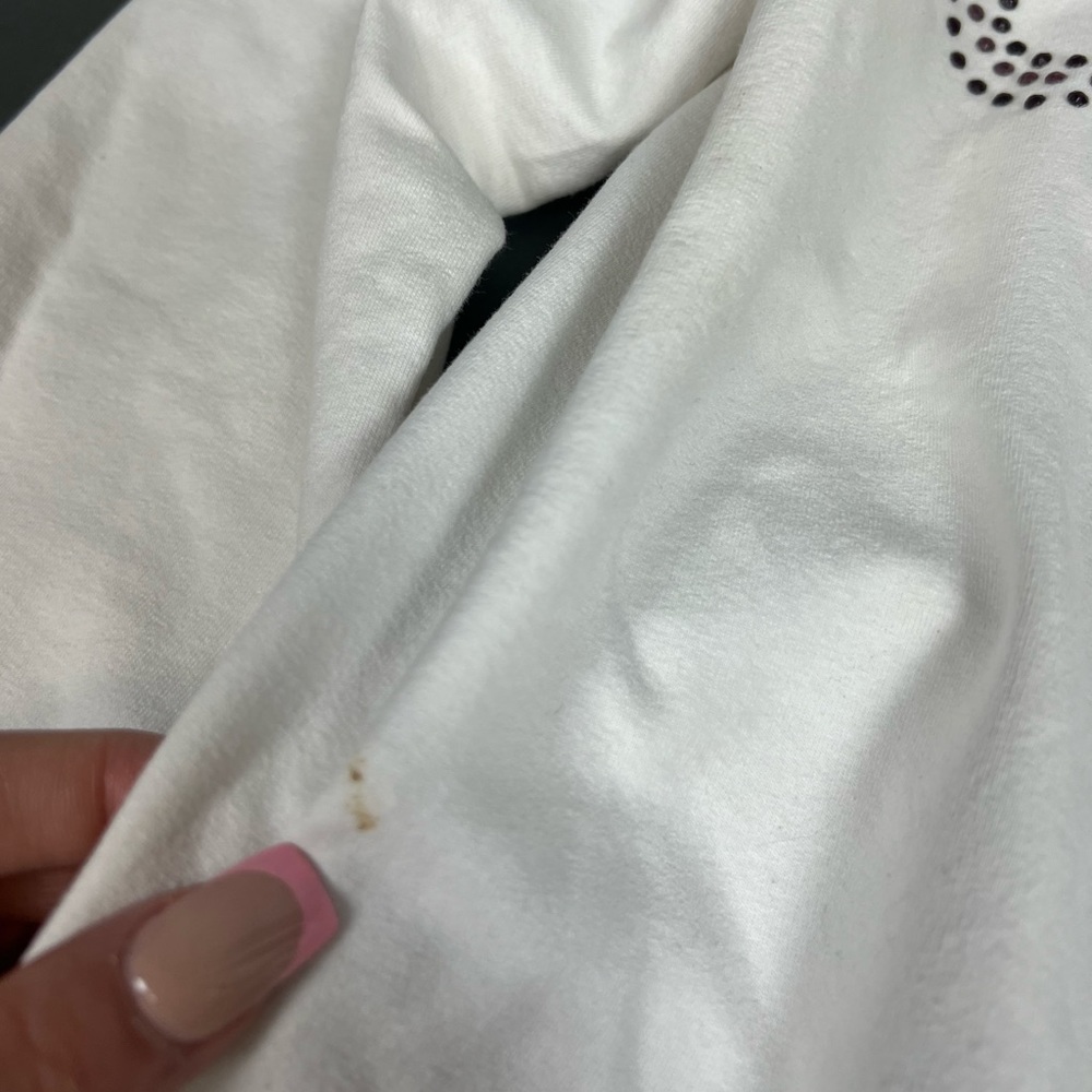 ❌SOLD❌ Guess *STAINED* Y2K White Zip Hoodie - Picture 5 of 8